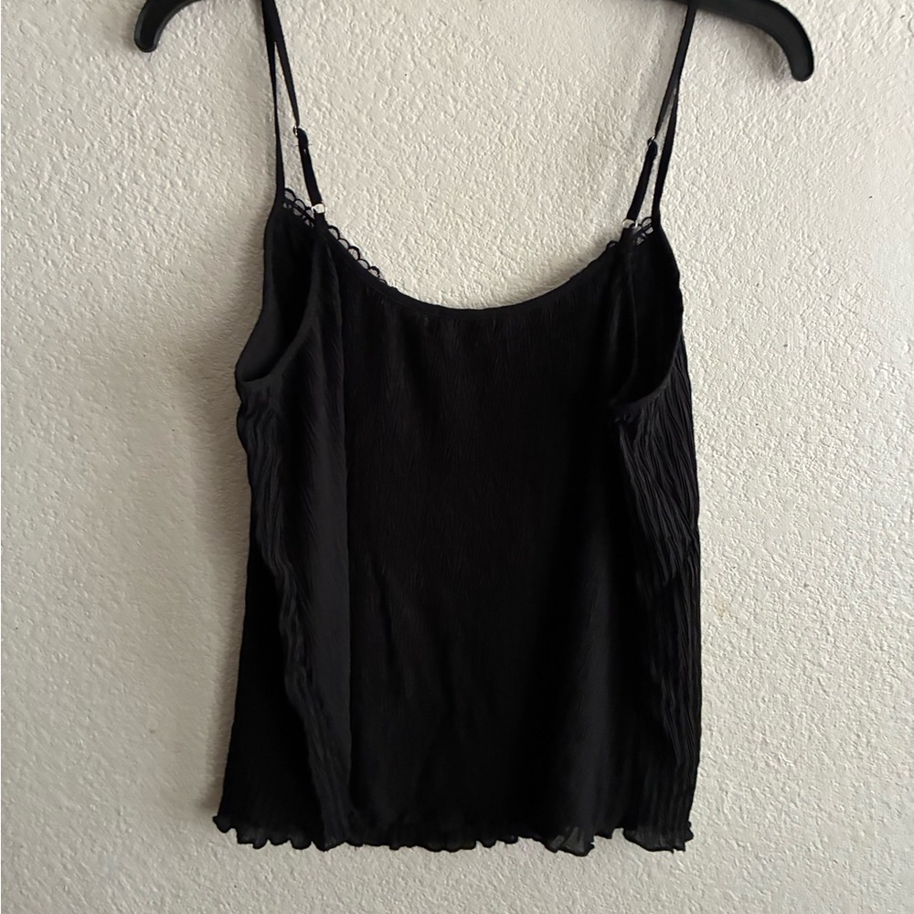 🆕Blu Pepper Black Lace-Trim Pleated Cami Top M🆕 - Picture 11 of 16